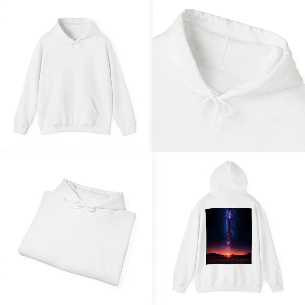 Milky Way Galaxy Over Desert Night Landscape – Hoodies