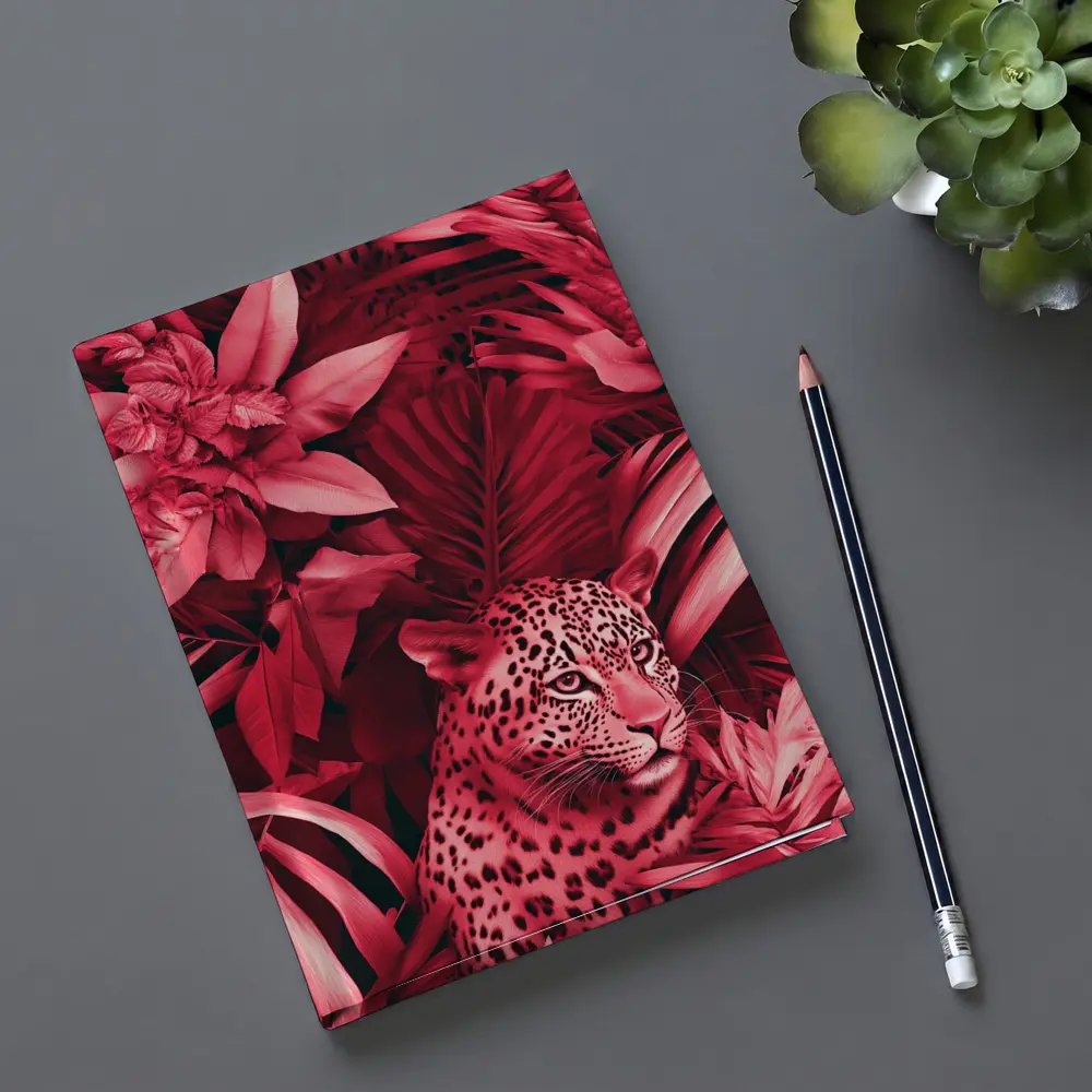 Leopard Hidden In Pink Tropical Jungle – Notebooks