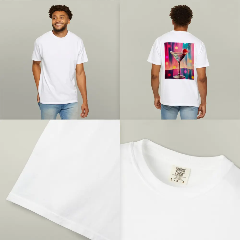 Martini Glass Cherry Colorful Bokeh Bar – T-Shirts