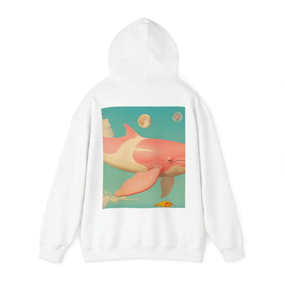 Pink Whale Flying Through Dreamy Sky – Hoodies