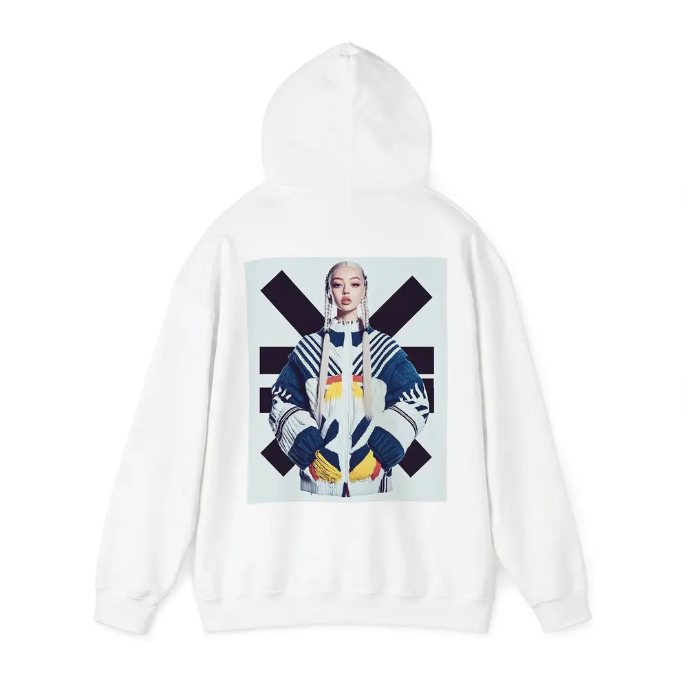 Asian Woman Bold Graphic Cross Background – Hoodies
