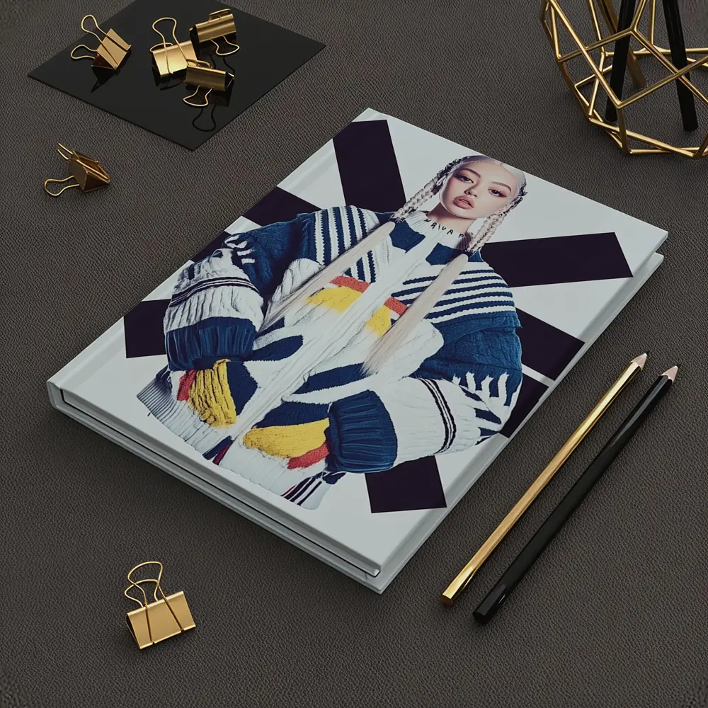 Asian Woman Bold Graphic Cross Background – Notebooks
