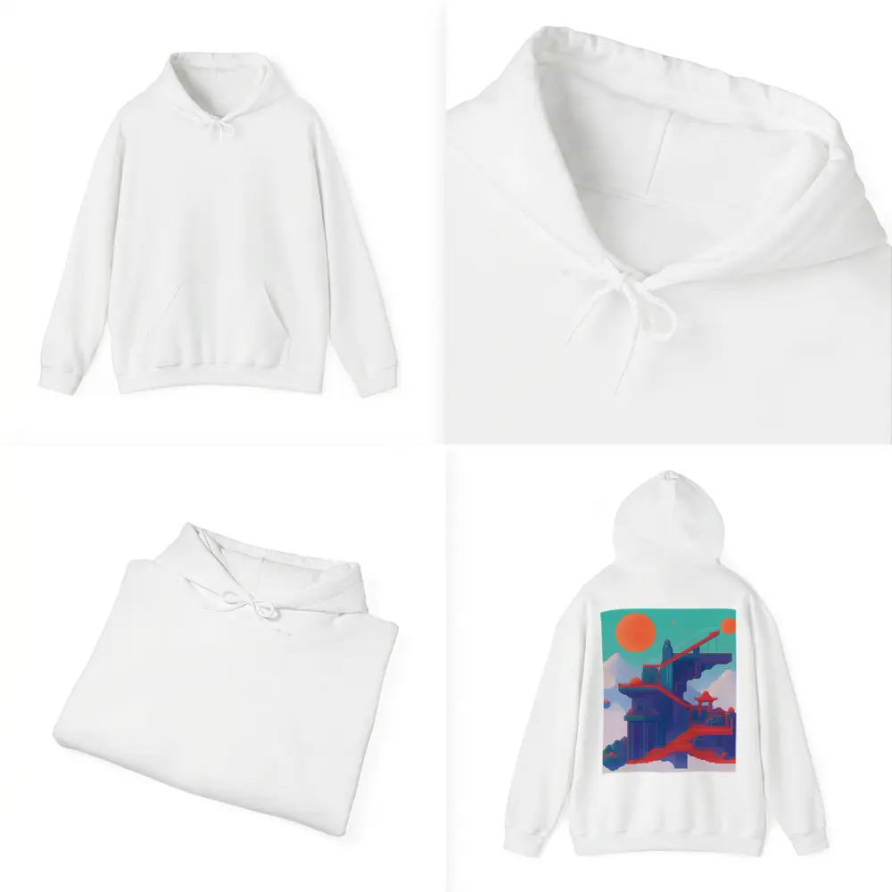 Surreal Asian Temple Floating Above Clouds – Hoodies