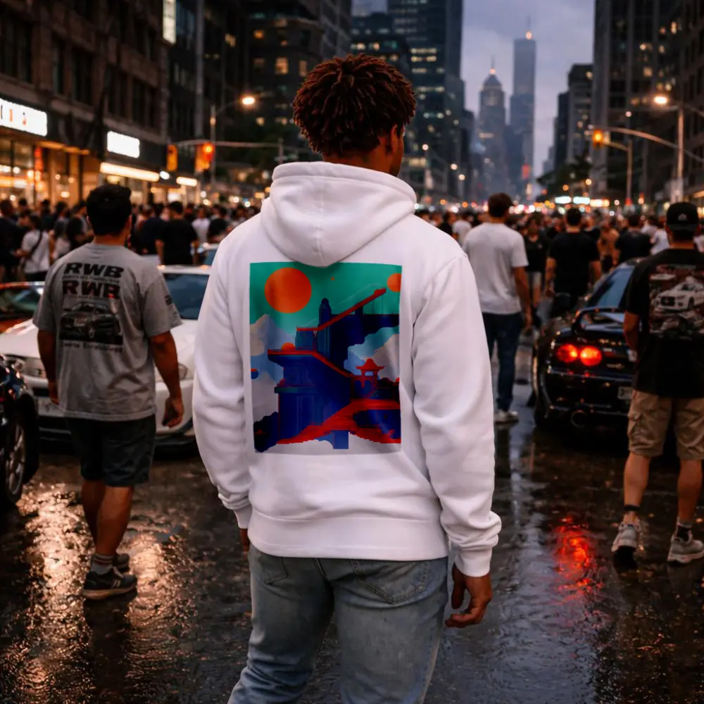 Surreal Asian Temple Floating Above Clouds – Hoodies