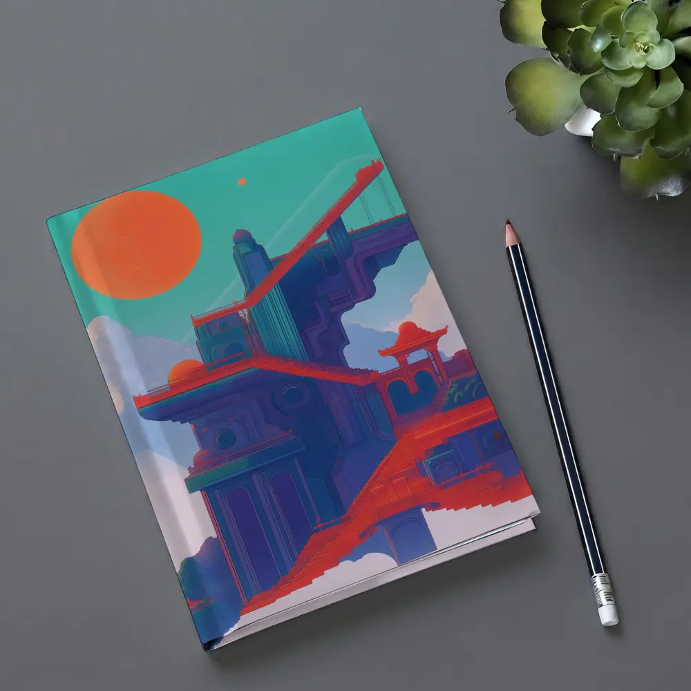 Surreal Asian Temple Floating Above Clouds – Notebooks