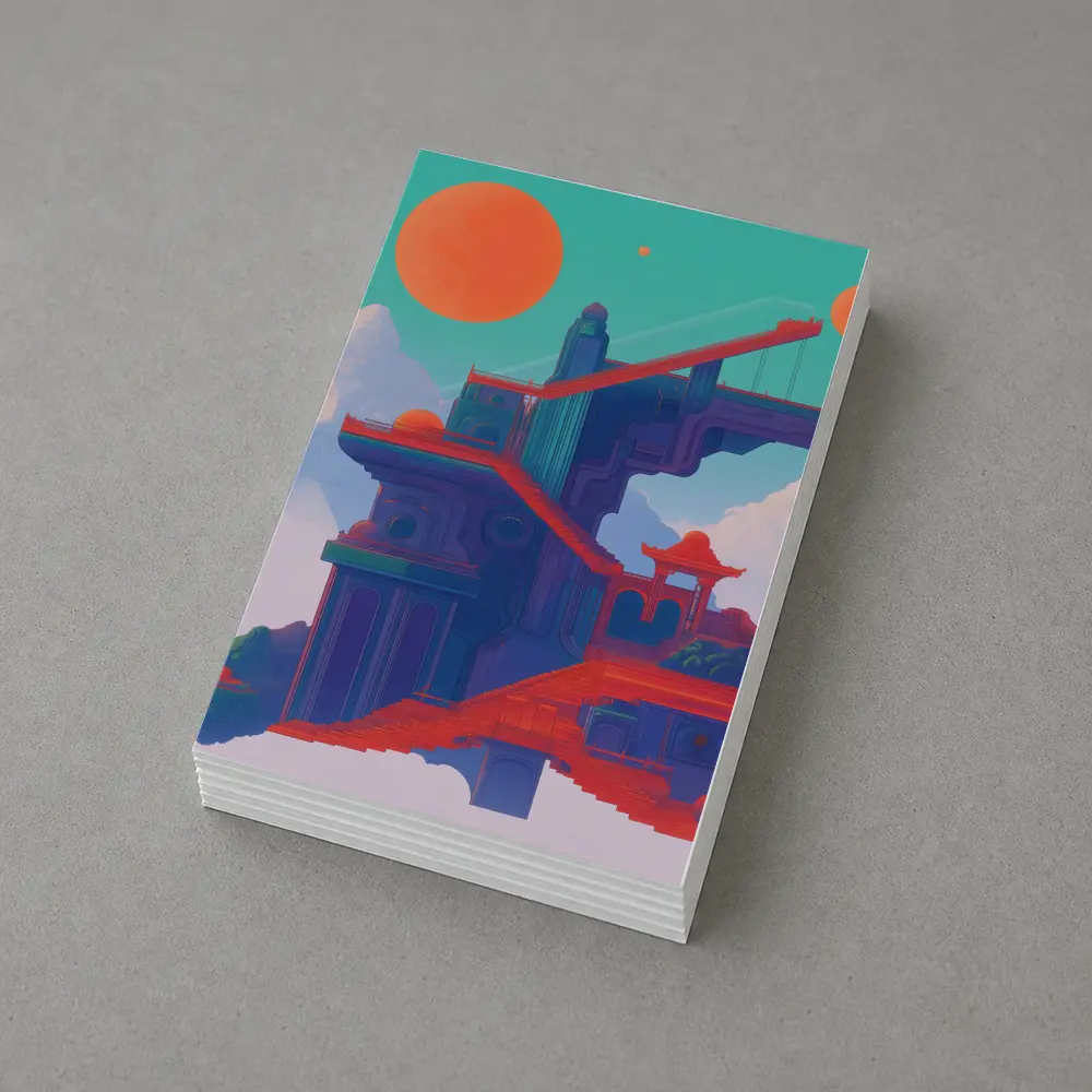 Surreal Asian Temple Floating Above Clouds – Postcards