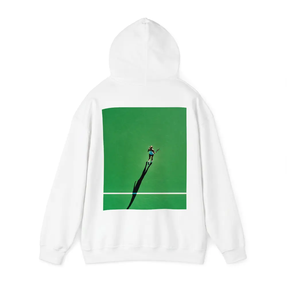 Tennis Player Aerial View Green Court – Hoodies