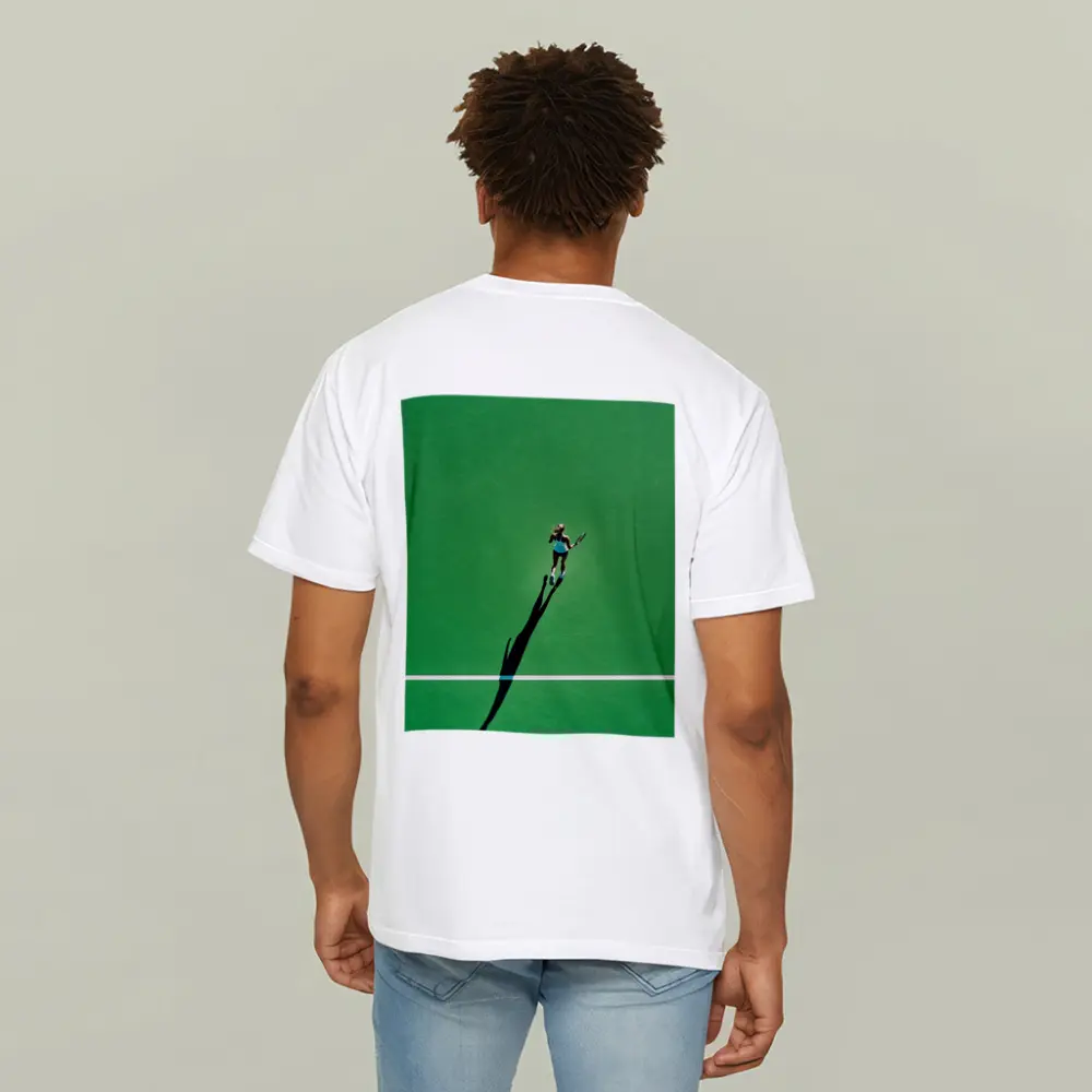 Tennis Player Aerial View Green Court – T-Shirts