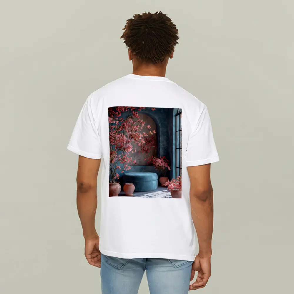 Pink Blossoms Teal Room Cozy Interior – T-Shirts