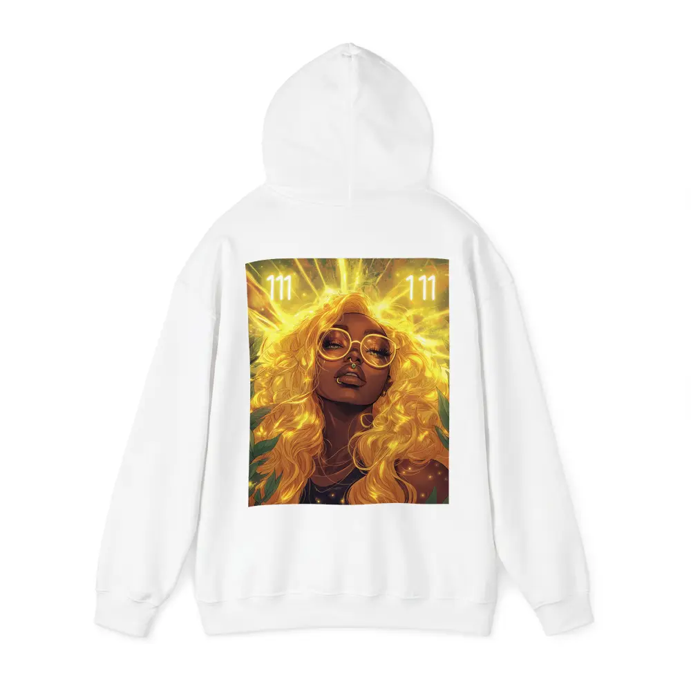 Golden Light Woman Anime Art Green Leaves – Hoodies