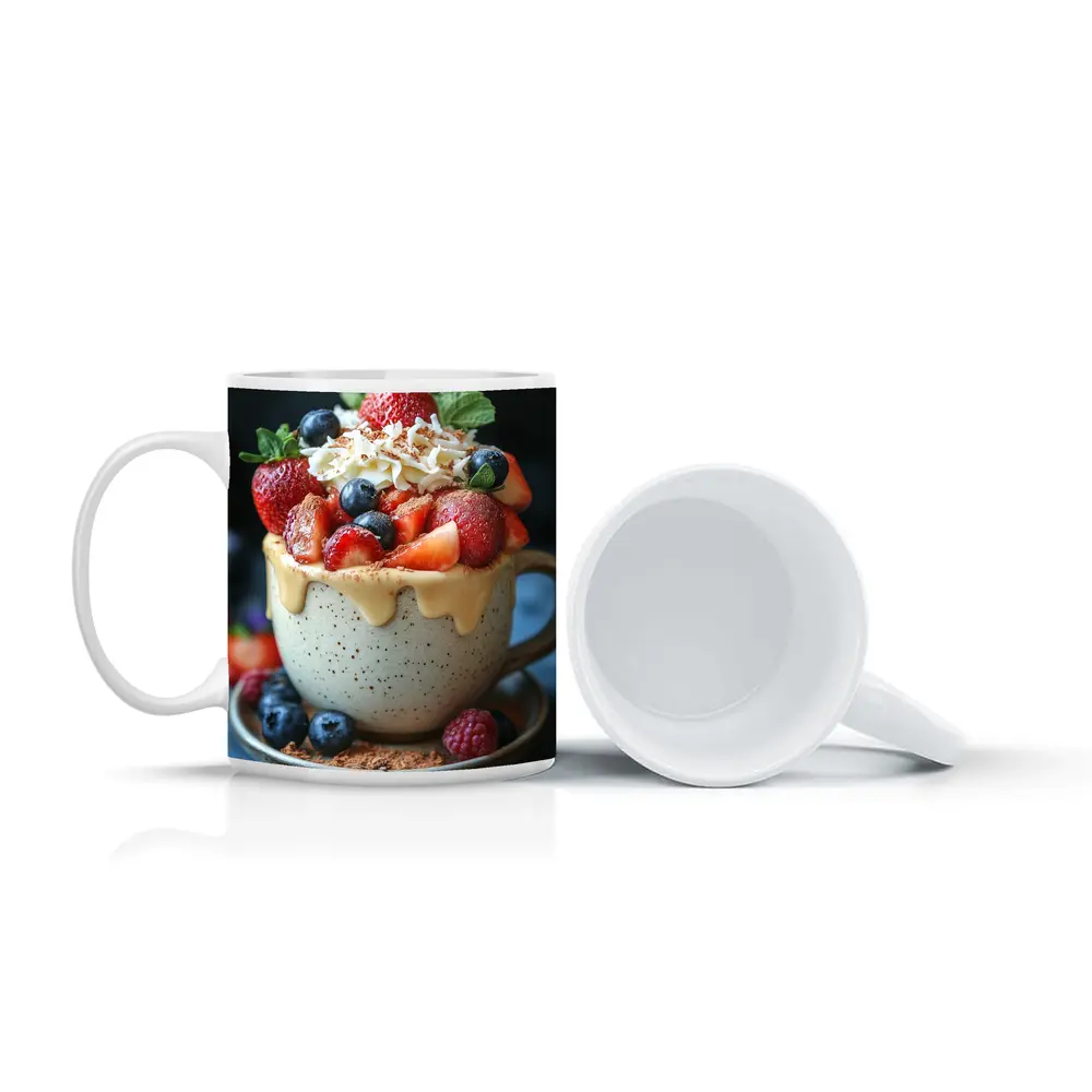 Berry Dessert Cup With Caramel Drizzle – Mugs