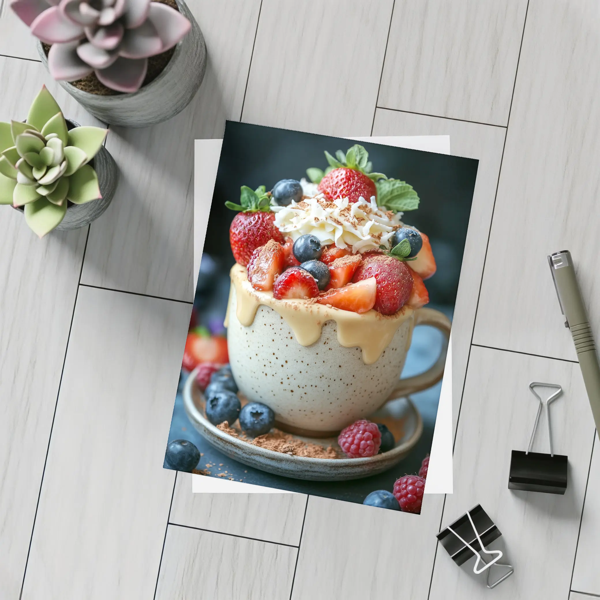 Berry Dessert Cup With Caramel Drizzle – Postcards