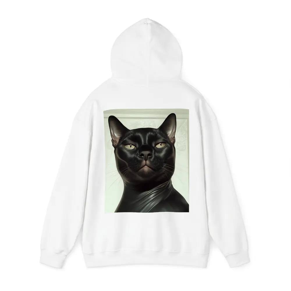 Black Burmese Cat Portrait White Background – Hoodies