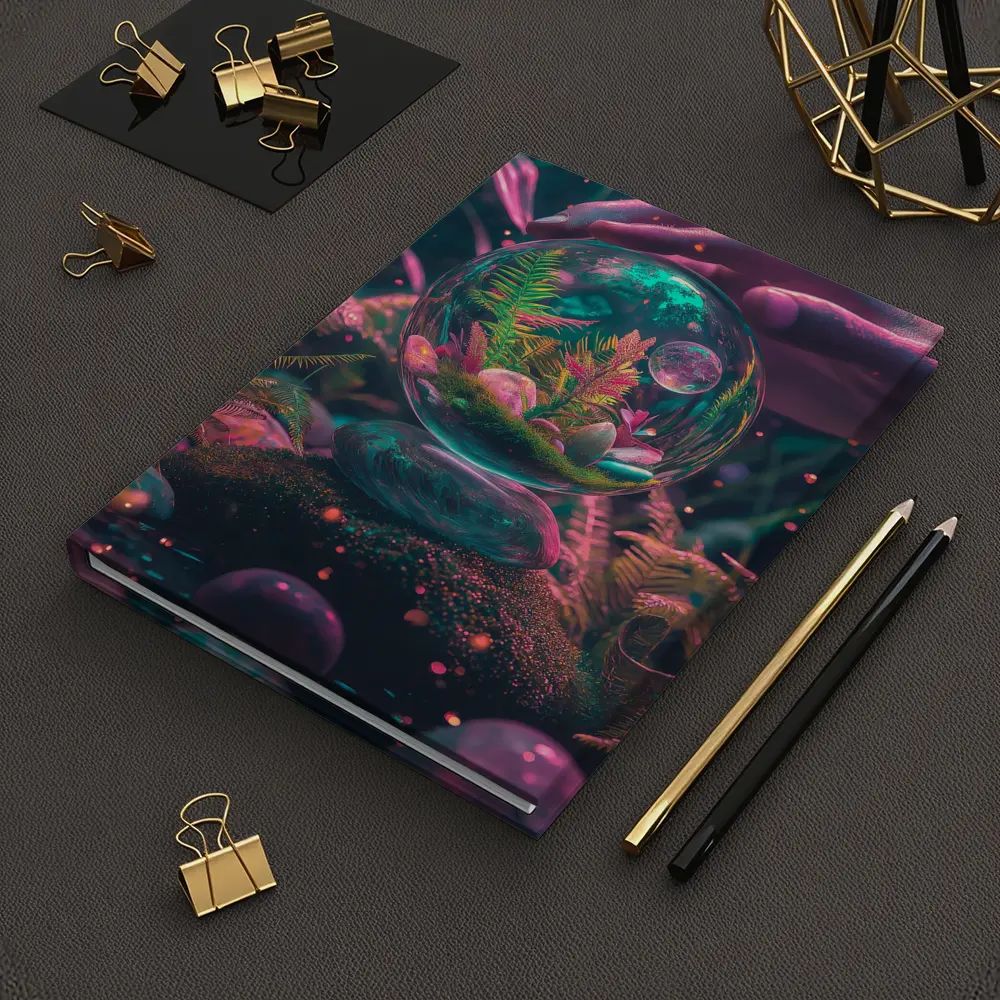 Glass Terrarium Sphere Neon Fantasy Garden – Notebooks