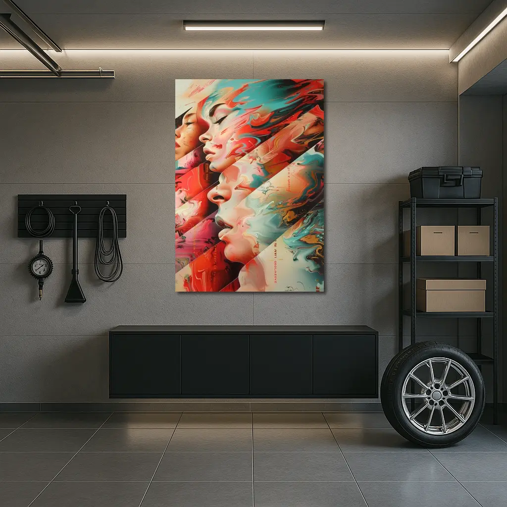 Abstract Women Faces Fluid Paint Art – Wall Art