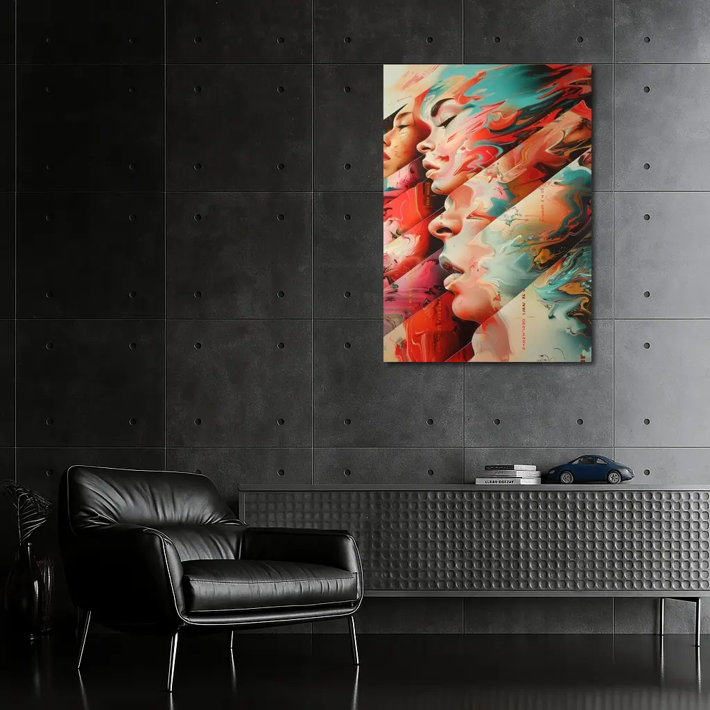 Abstract Women Faces Fluid Paint Art – Wall Art
