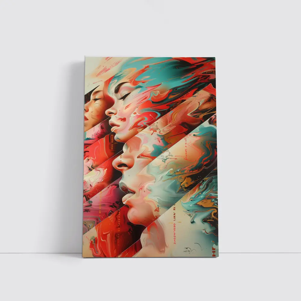 Abstract Women Faces Fluid Paint Art – Wall Art