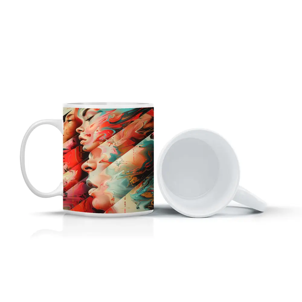Abstract Women Faces Fluid Paint Art – Mugs