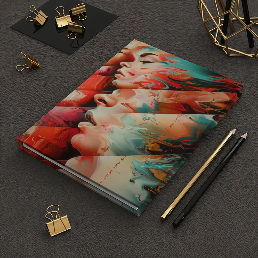 Abstract Women Faces Fluid Paint Art – Notebooks
