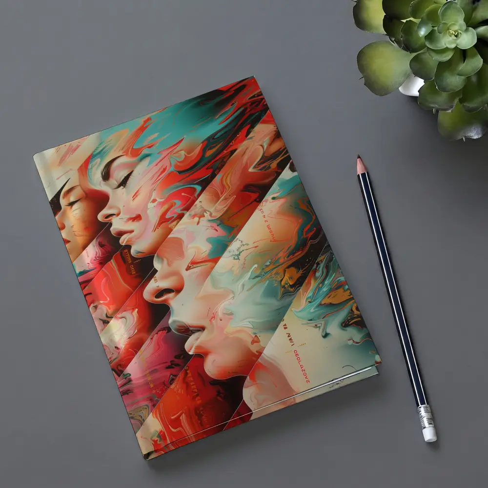 Abstract Women Faces Fluid Paint Art – Notebooks