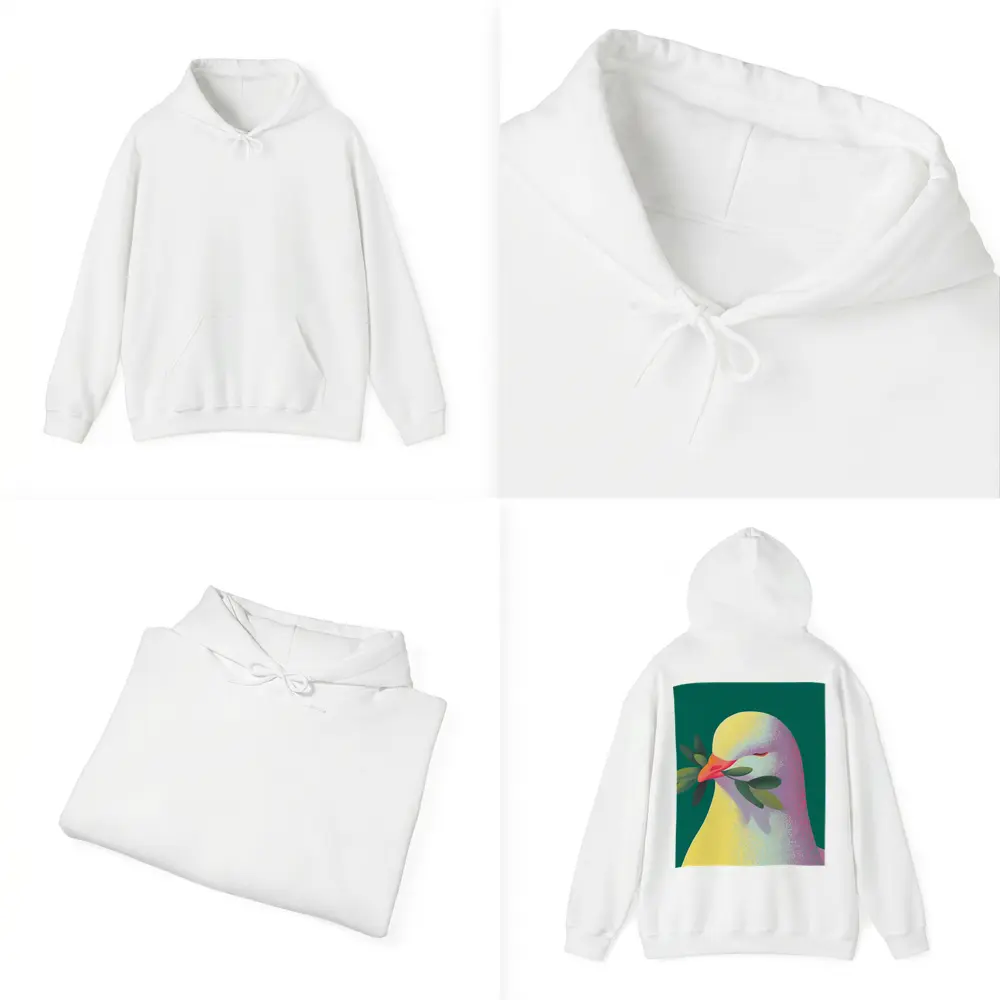 Peace Dove Olive Branch Green Background Art – Hoodies