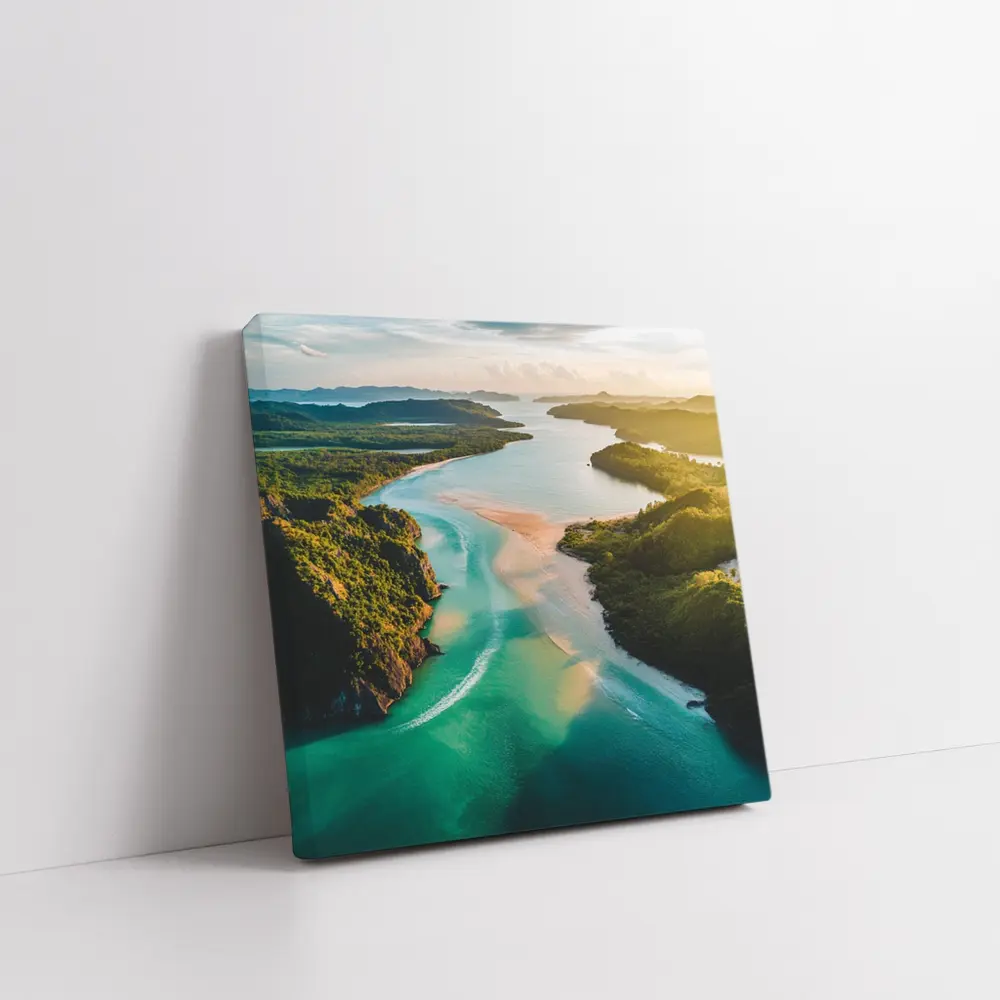 Tropical Island Bay Aerial Sunset View – Wall Art