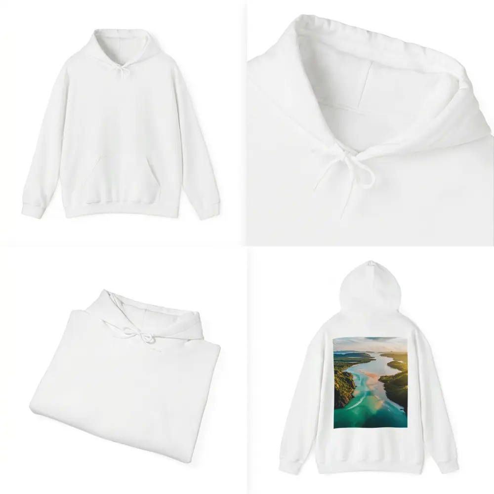 Tropical Island Bay Aerial Sunset View – Hoodies