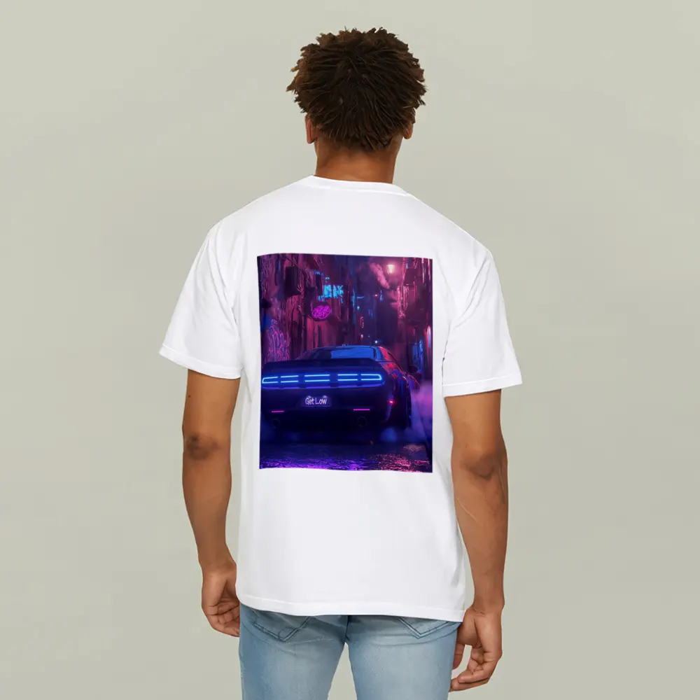 Dodge Challenger Neon Alley Night Scene – T-Shirts