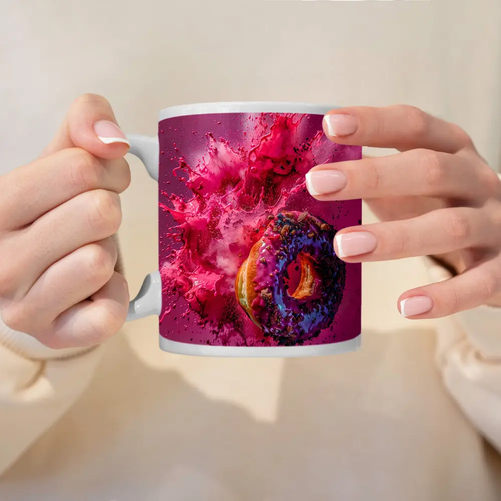 Purple Glazed Donut Pink Powder Explosion – Mugs