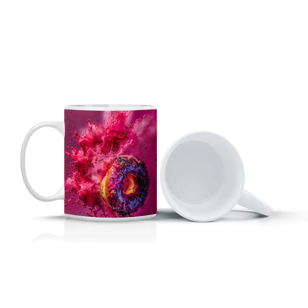 Purple Glazed Donut Pink Powder Explosion – Mugs