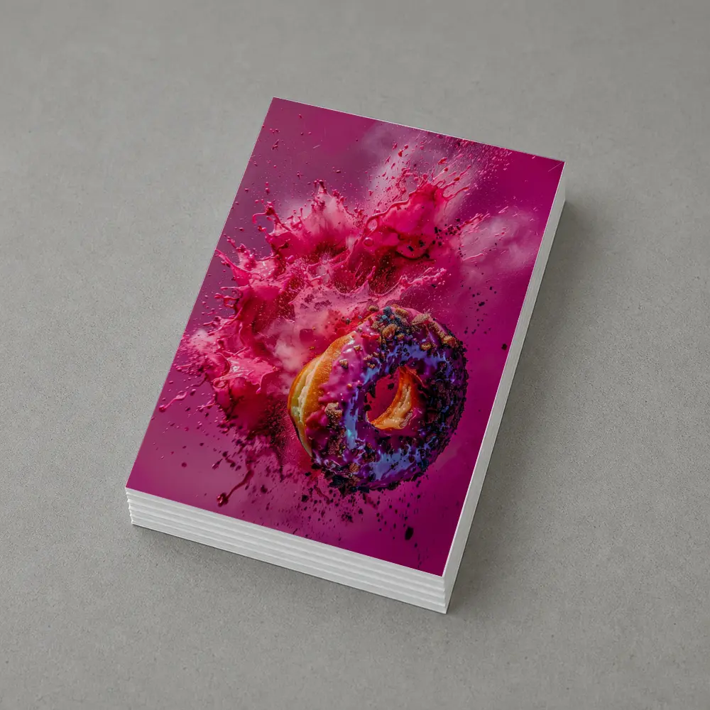 Purple Glazed Donut Pink Powder Explosion – Postcards