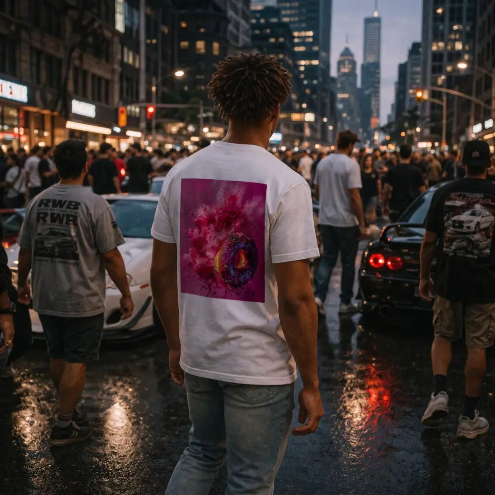 Purple Glazed Donut Pink Powder Explosion – T-Shirts