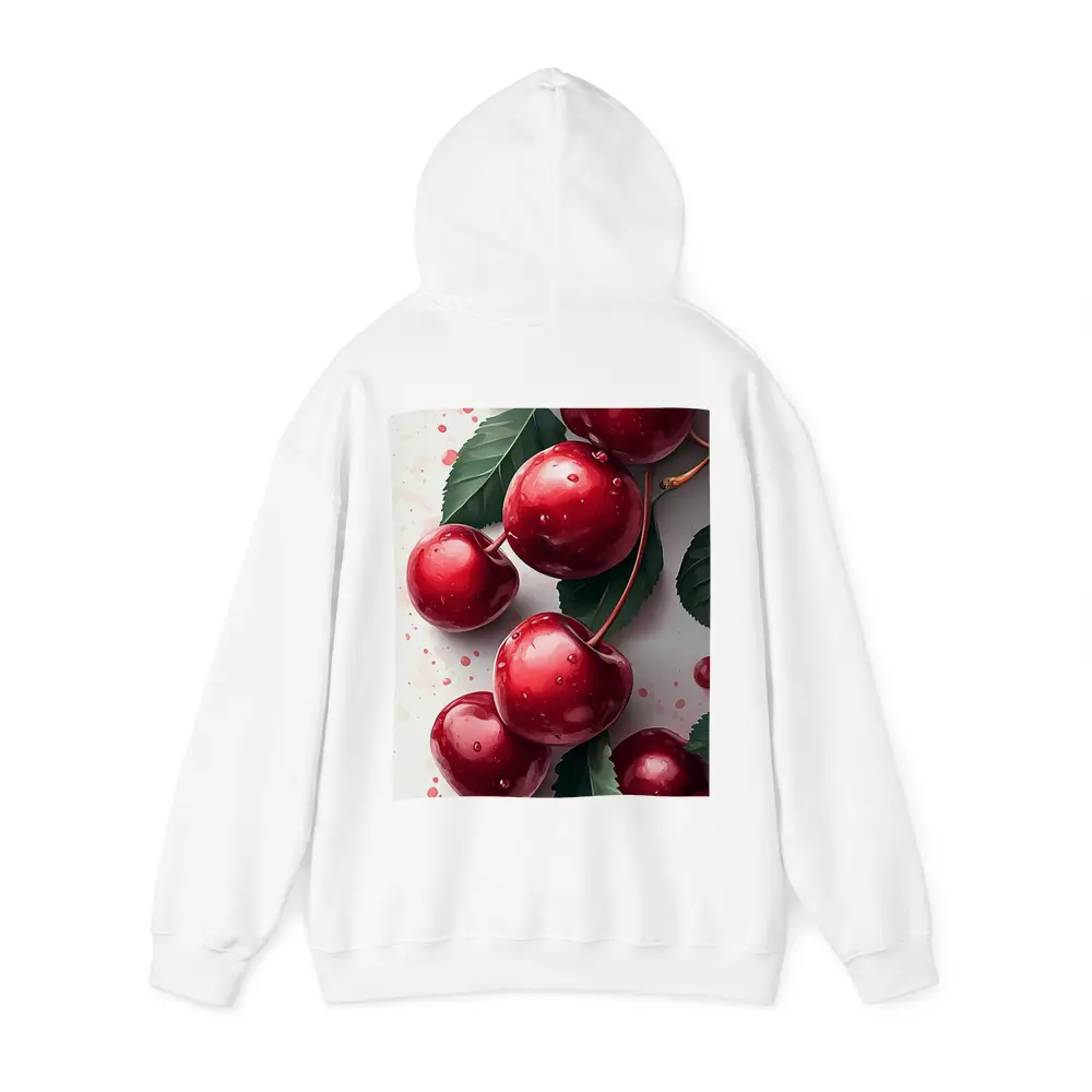 Red Cherries Watercolor Art White Background – Hoodies