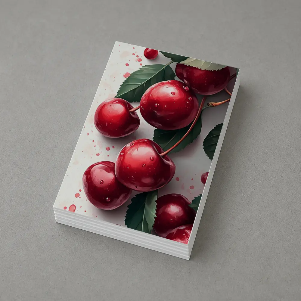 Red Cherries Watercolor Art White Background – Postcards