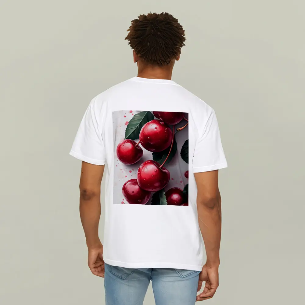 Red Cherries Watercolor Art White Background – T-Shirts