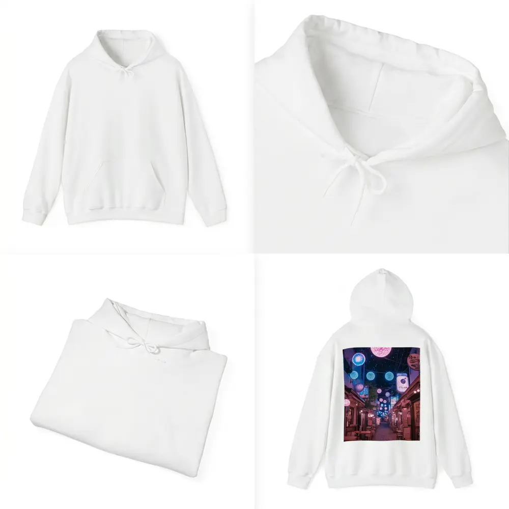 Tokyo Japan Alley Neon Glowing Spheres Night – Hoodies