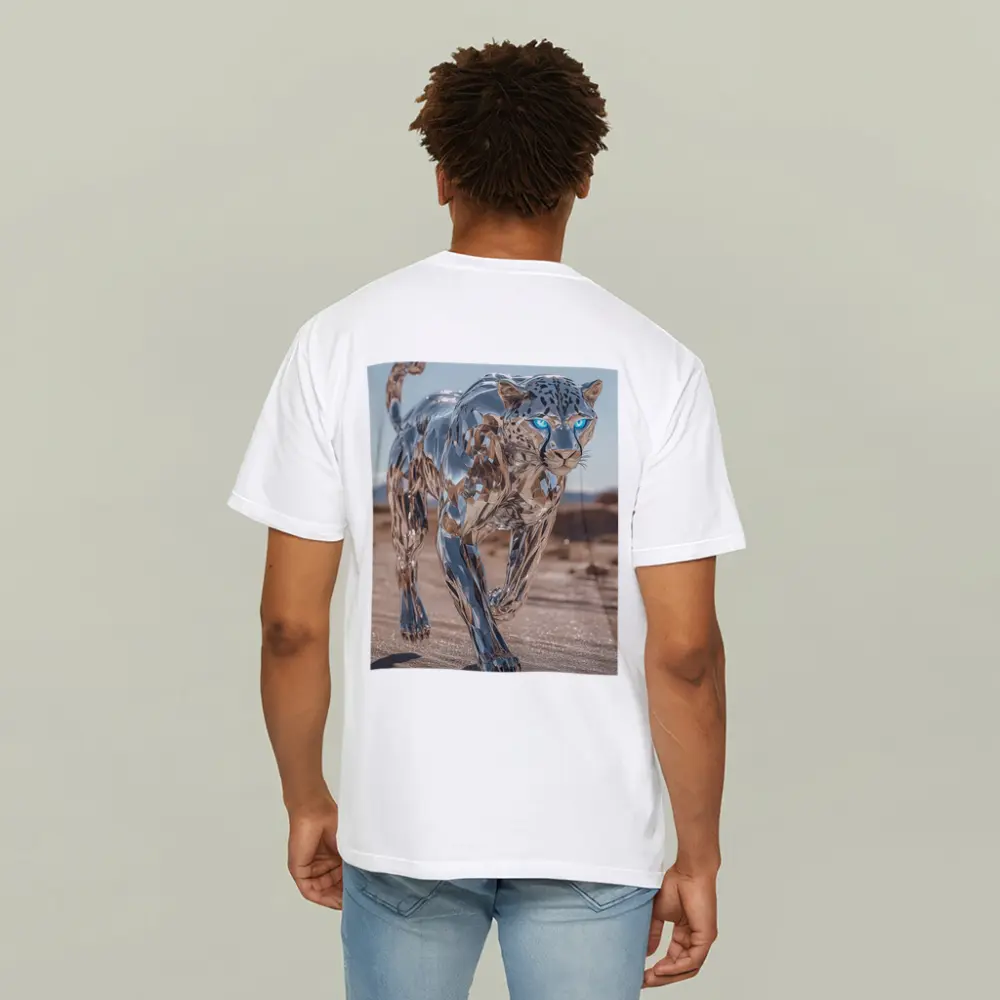 Chrome Leopard Blue Eyes Desert Scene – T-Shirts