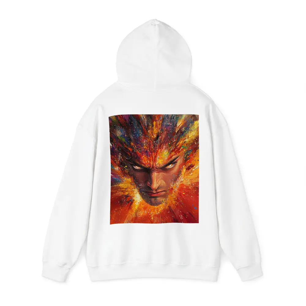 Intense Man Face Explosive Colorful Paint Art – Hoodies