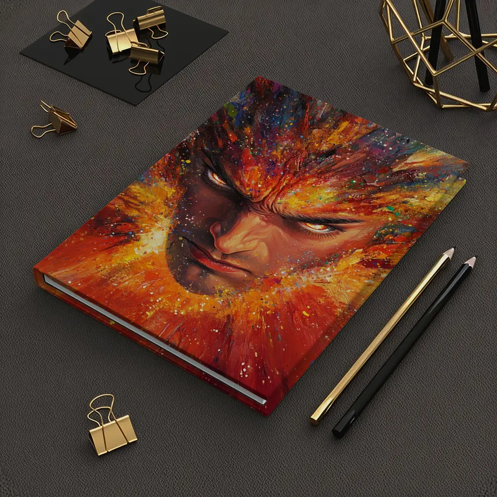 Intense Man Face Explosive Colorful Paint Art – Notebooks