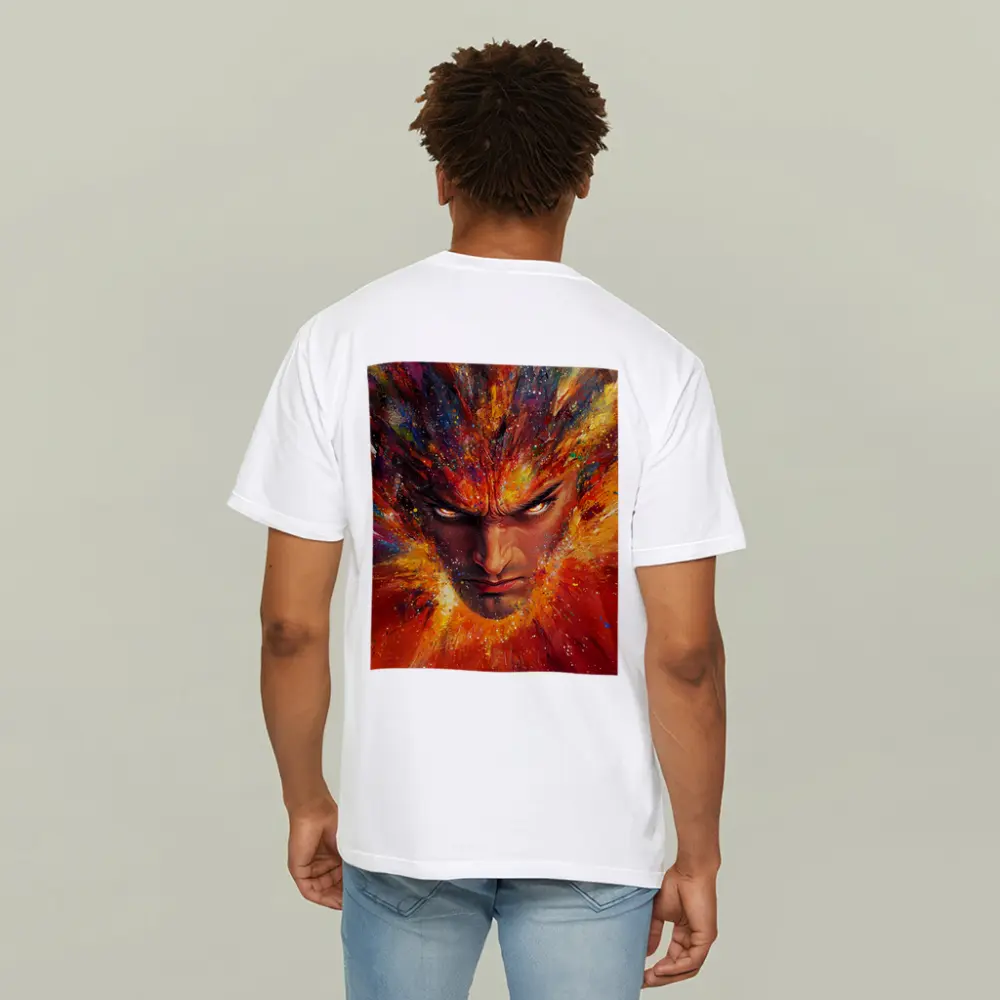 Intense Man Face Explosive Colorful Paint Art – T-Shirts