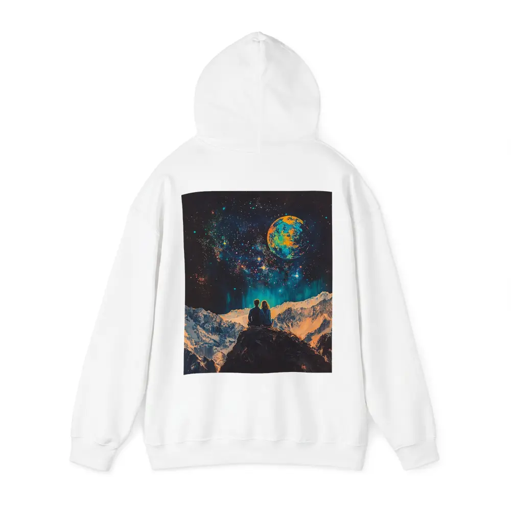 Couple Stargazing Giant Planet Mountain Night – Hoodies