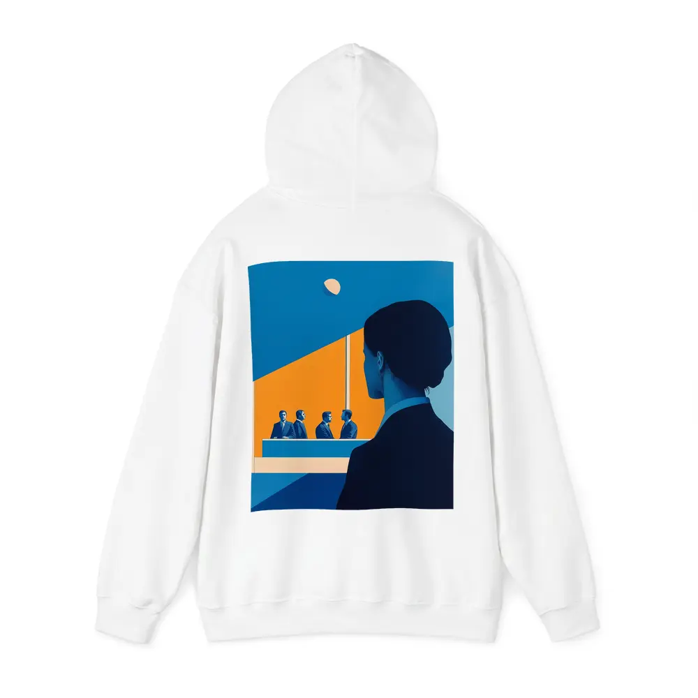 Woman Observing Business Meeting Blue Orange – Hoodies