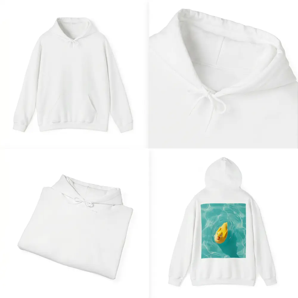 Yellow Rubber Duck Floating Teal Pool – Hoodies