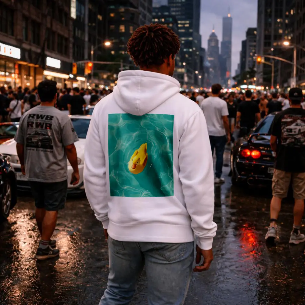Yellow Rubber Duck Floating Teal Pool – Hoodies