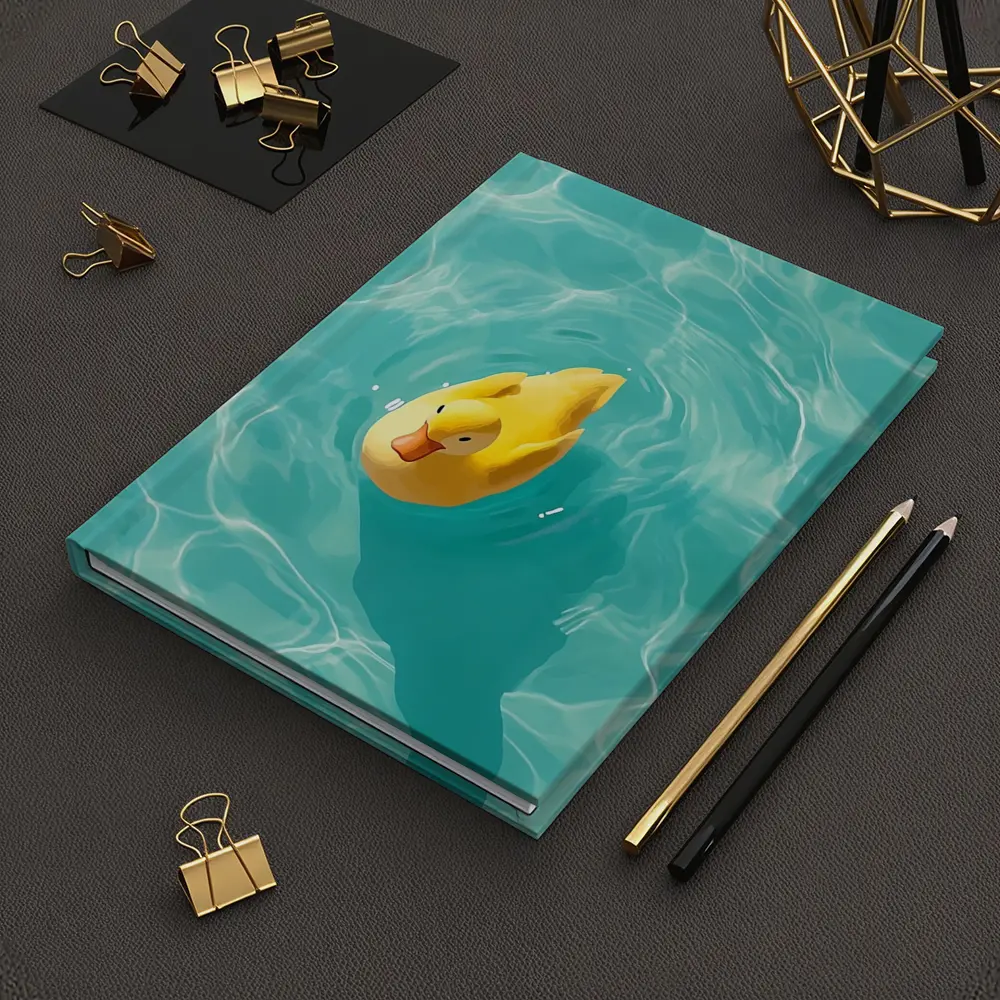 Yellow Rubber Duck Floating Teal Pool – Notebooks