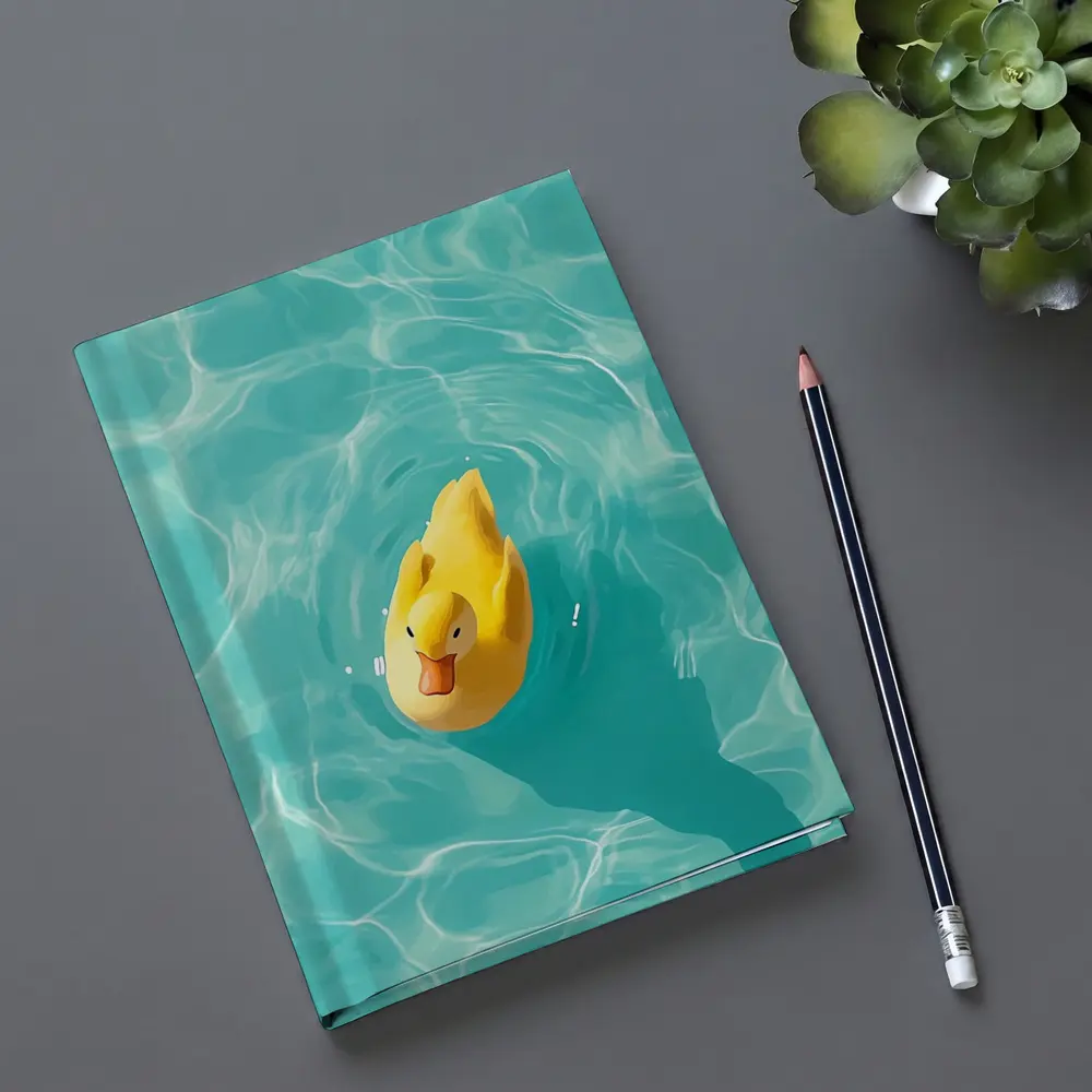 Yellow Rubber Duck Floating Teal Pool – Notebooks