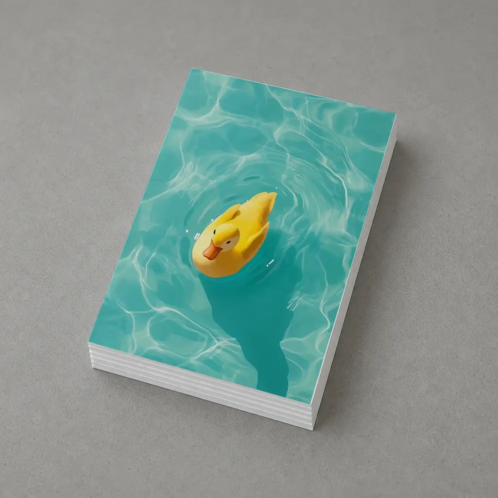 Yellow Rubber Duck Floating Teal Pool – Postcards
