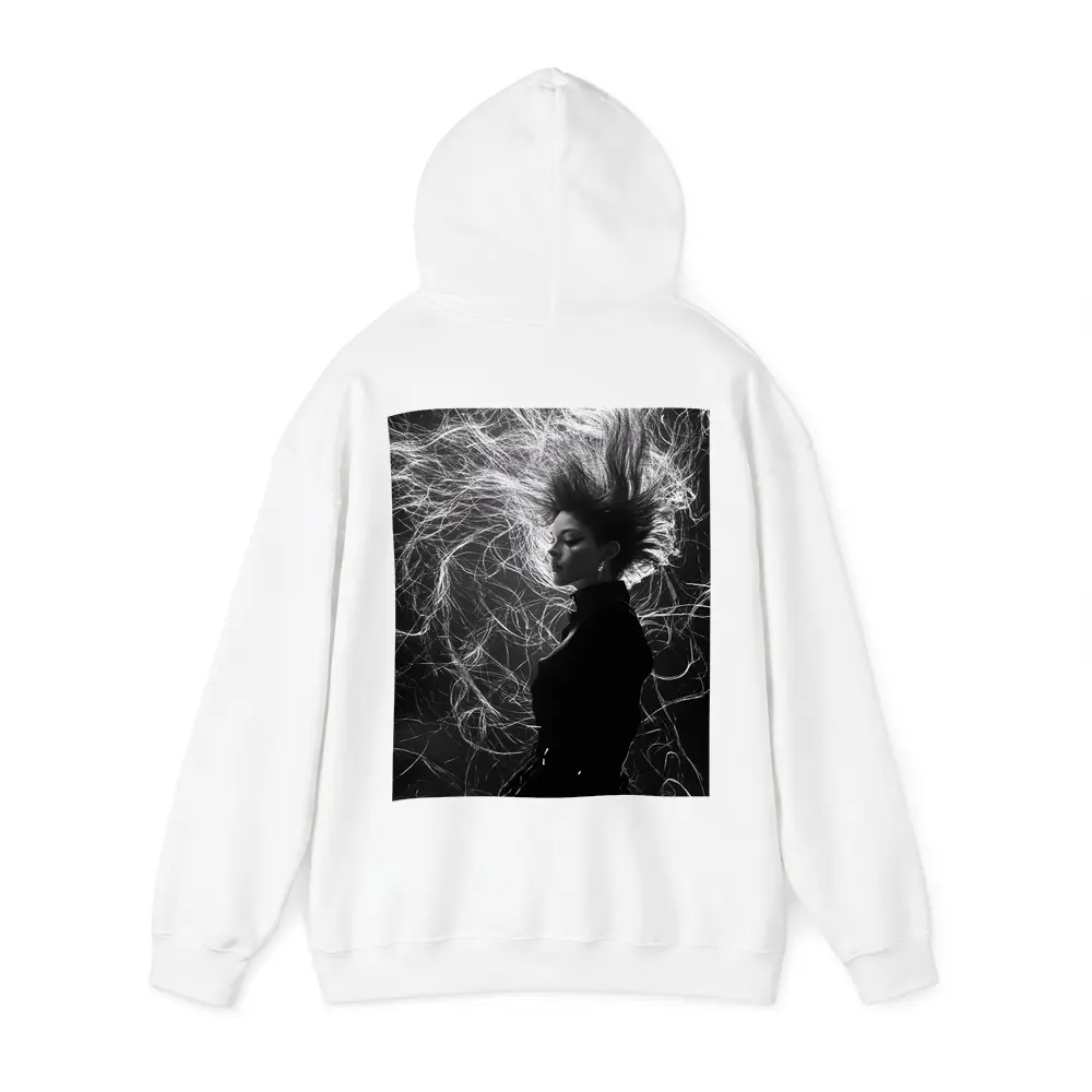 Woman Wild Hair Black White Art Photography – Hoodies