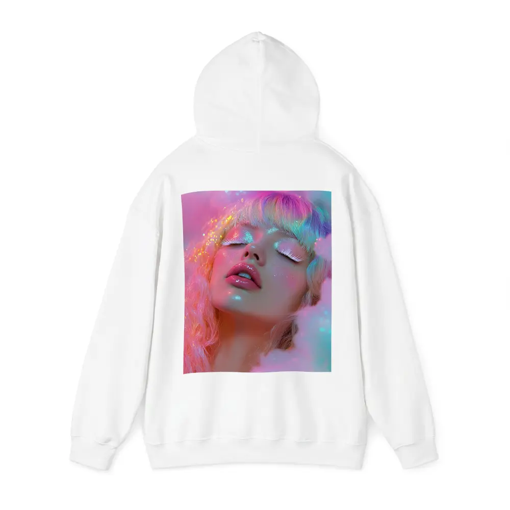 Pastel Rainbow Hair Woman Glitter Fantasy – Hoodies