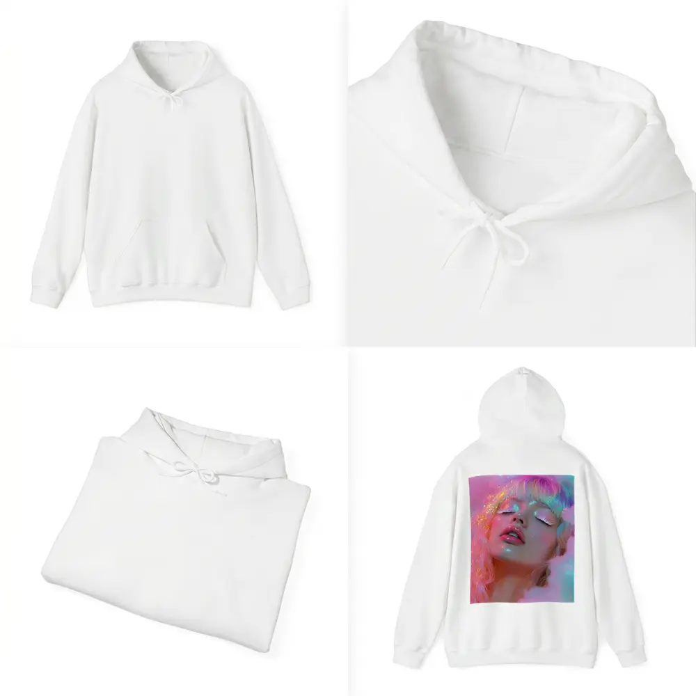 Pastel Rainbow Hair Woman Glitter Fantasy – Hoodies